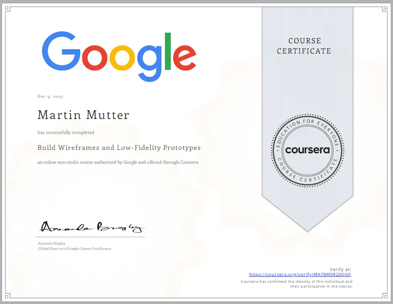 Google UX Zertifikat: Wireframes und Prototypen